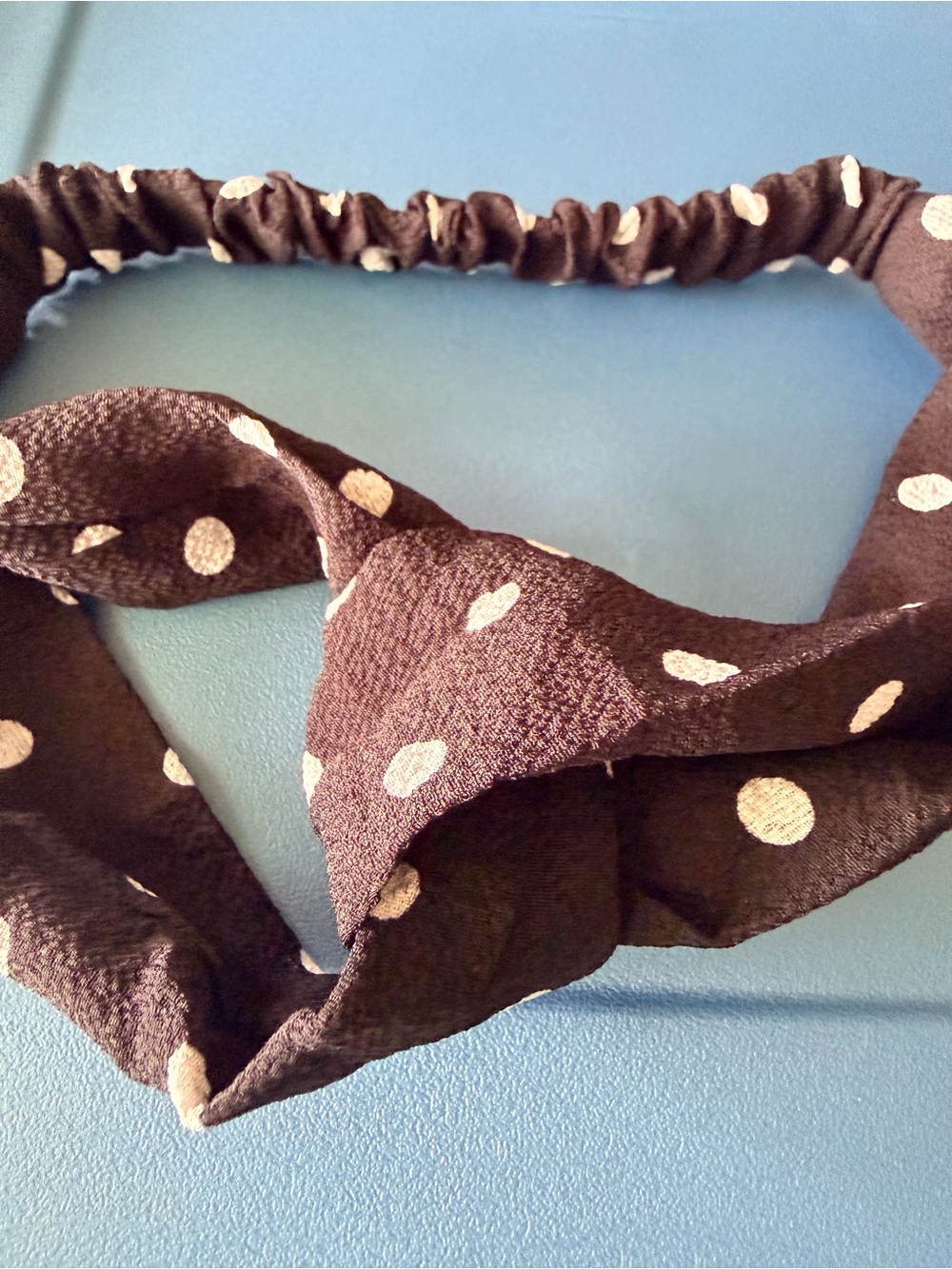Polka Dot Knot Headband in blk and Cream